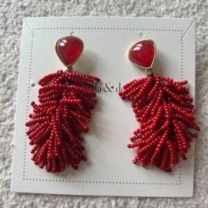 crimson stella & dot tassle earings